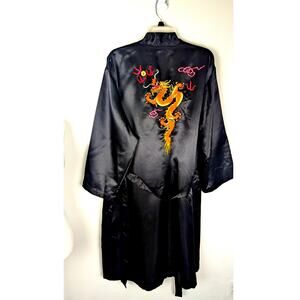 Complete set Bloomingdales embroidered kimono robe VTge deadstock 80's 90's NWOT